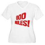 God Rules! Women's Plus Size V-Neck T-Shirt