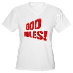 God Rules! Women's V-Neck T-Shirt