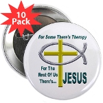 Jesus Therapy 2.25&quot; Button (10 pack)