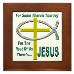 Jesus Therapy Framed Tile