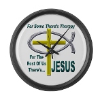 Jesus Therapy Large Wall Clock