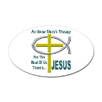 Jesus Therapy Oval Sticker