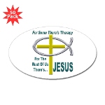 Jesus Therapy Sticker (Oval 50 pk)