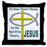 Jesus Therapy Throw Pillow