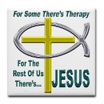 Jesus Therapy Tile Coaster