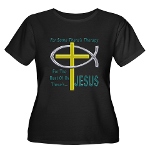 Jesus Therapy Women's Plus Size Scoop Neck Dark T-