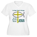 Jesus Therapy Women's Plus Size V-Neck T-Shirt
