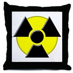 3D Radioactive Symbol Throw Pillow