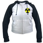 3D Radioactive Symbol Women's Raglan Hoodie