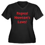 Repeal Newton's Laws Women's Plus Size V-Neck Dark