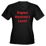 Repeal Newton's Laws Women's V-Neck Dark T-Shirt
