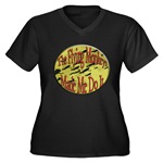 Flying Monkeys Women's Plus Size V-Neck Dark T-Shi