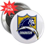 Chargers Bolt Shield 2.25" Button (10 pack)