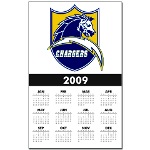 Chargers Bolt Shield Calendar Print