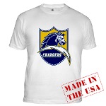 Chargers Bolt Shield Fitted T-Shirt