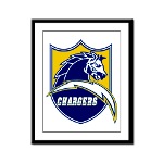 Chargers Bolt Shield Framed Panel Print