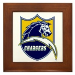 Chargers Bolt Shield Framed Tile