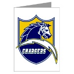 Chargers Bolt Shield Greeting Card
