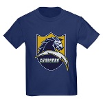 Chargers Bolt Shield Kids Dark T-Shirt