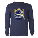 Chargers Bolt Shield Long Sleeve Dark T-Shirt