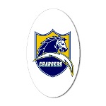 Chargers Bolt Shield Sticker (Oval)