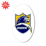 Chargers Bolt Shield Sticker (Oval 50 pk)