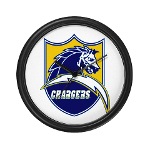 Chargers Bolt Shield Wall Clock