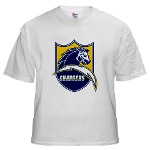 Chargers Bolt Shield White T-Shirt