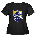 Chargers Bolt Shield Women's Plus Size Scoop Neck