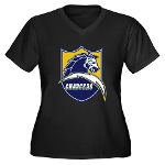 Chargers Bolt Shield Women's Plus Size V-Neck Dark