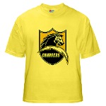 Chargers Bolt Shield Yellow T-Shirt