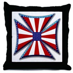 American Maltese Cross Throw Pillow