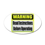 Read Instructions First Oval Sticker 