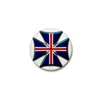 British Biker Cross Mini Button