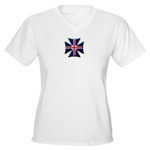British Biker Cross Women's V-Neck T-Shirt