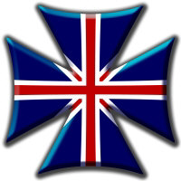 British Union Jack Flag Maltese Biker Maltese Iron Chopper Cross